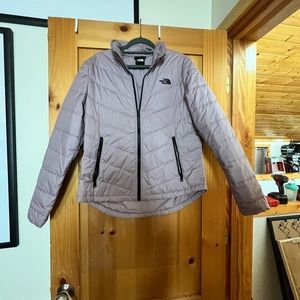 Heather lavender-ish colored North face zip up